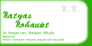 matyas mohaupt business card